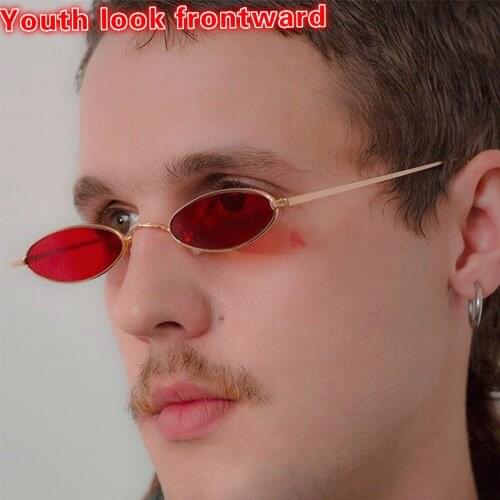 Small Slim Vintage Oval Sunglasses Women Brand Designer Retro Tint Clear Lens sunglasses