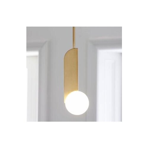 New creative brushed metal luxury simple glass ball irregular art single led chandelier