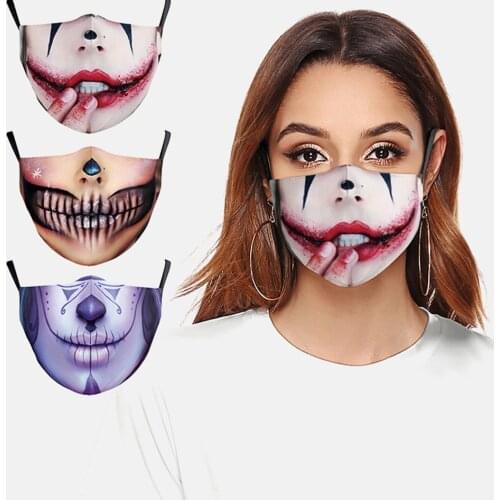 NEW Halloween Horror Thriller Sewing Mouth Masks Womens Men Unisex Cospaly Face-Protection Breathable Cycling Spots Party Mask