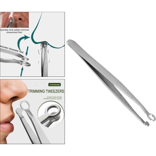 Nose Hair Trimming Tweezers Face Hair Shaving Trimmer Round Tip Design Perfect Universal Nose Hair Trimming Tweezers