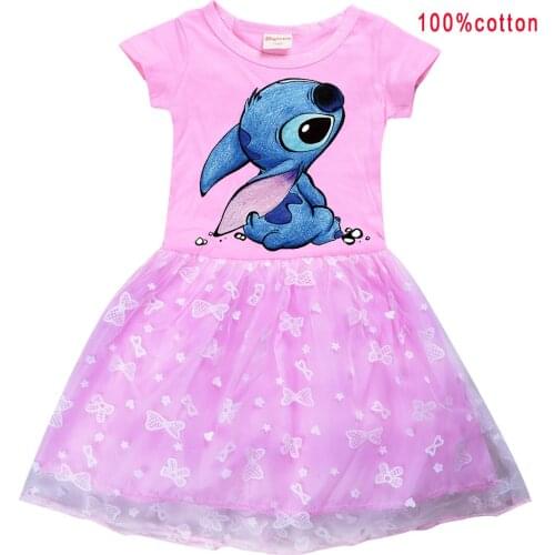 STITCH Girl Dress Baby Party Princess Dress For Baby Newborn Clothes kids dresses for girls Pattern