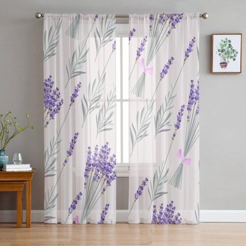 Sheer Curtains For Living Room Lavender Purple Dense Childrens Bedroom Balcony Large Curtains Kitchen Dining Room Curtains
