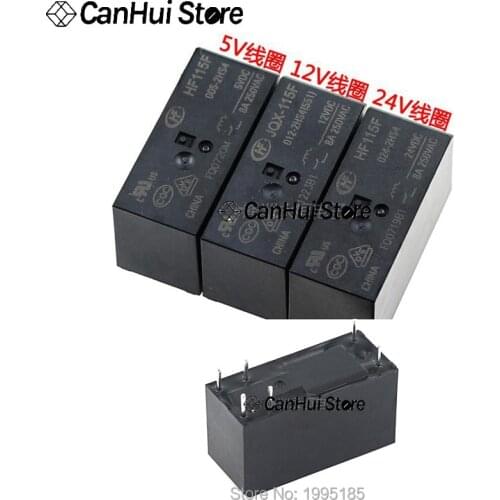 1Pcs HF JQX 115F-005-2HS4 115F-012-2HS4 115F-024-2HS4 5V,12V,24V 2 sets of normally open 6-pin 8A 250VAC HongFa Relay