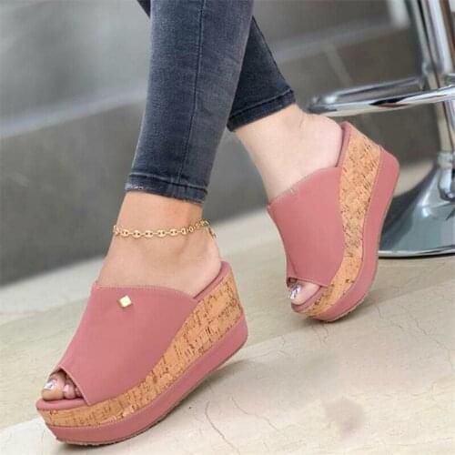 Summer Fashion Wedge Sandals Women Shoes Platform Slippers Woman Peep Toe Sandals High Heels Female Flip Flops Designer Slides