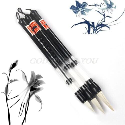 Hot Selling S/M/L Water Brush Chinese Japanese Calligraphy Reusable Adjusted Pen Practice White Head Brush Drop Shipping