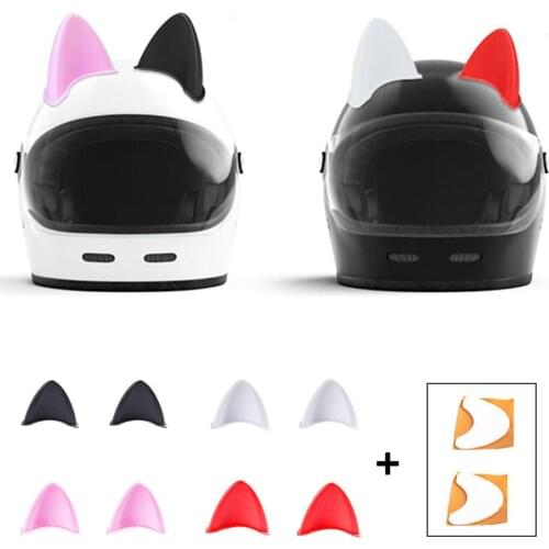 Pcs Helmet Devil Horns Cute Cat Ears Decoration Motocross Full Face Off Road Helmet Decoration Car Accessories