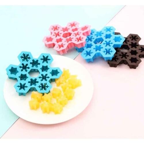 Silicone Snowflake Mold Cocktail Christmas Ice Tray Multi Purpose Snowflake Shape Reusable Cake Chocolate Kitchen Supplies