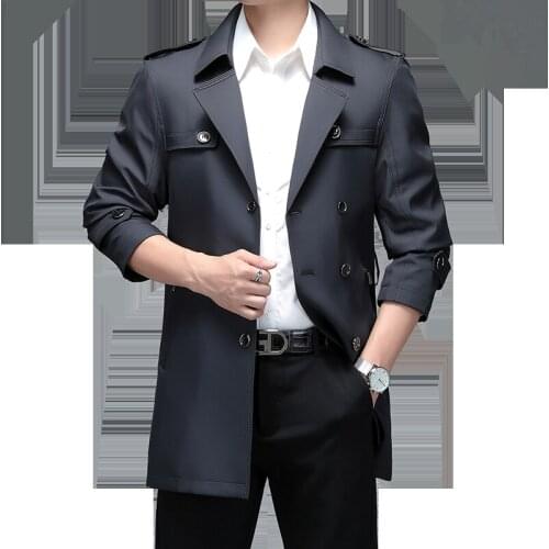 Quality Spring Autumn Men Trench Coats Superior Buttons Male Fashion Outerwear Jackets Windbreaker Plus Size 4XL