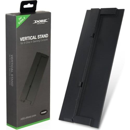 Vertical Stand Holder Base Non-slip Feet Mount Dock Cradle with ABS Platic Front + Metal Bottom Plate For XboxOne X Game Console