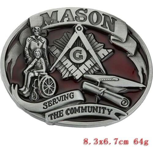 Vintage Mason Freemason Belt Buckle Western Cowboy Buckle