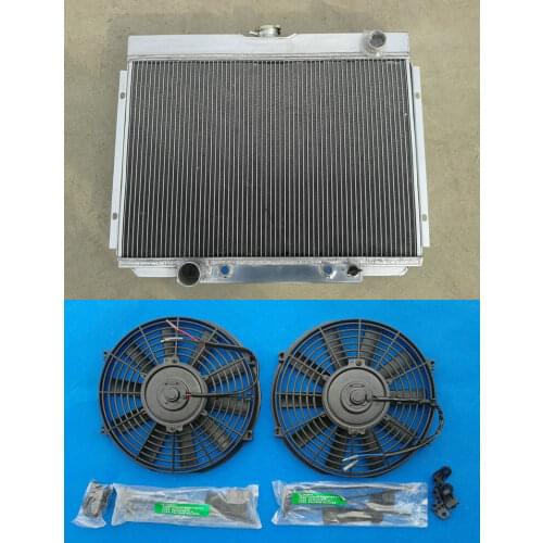 High Quality Aluminum Radiator & Fan*2 Custom For FORD Mustang / Mercury Cougar/XR7/Torino 1967-1970 1967 1968 1969 1970