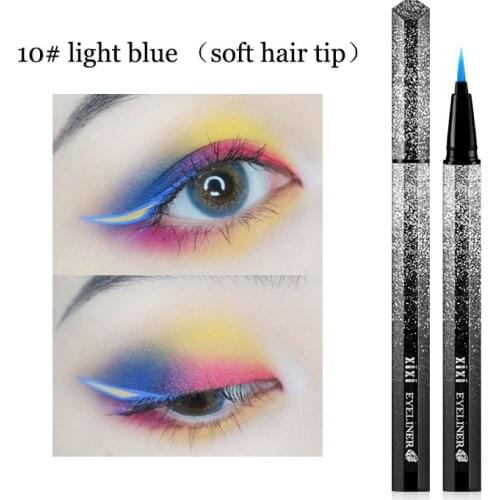 Xixi starry sky eyeliner pencil blue purple black white red soft hair sponge tip long lasting waterproof black eyeliner AC133