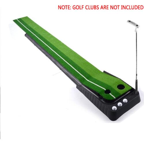 Golf Putting Green Mat with Ball Return 2 Holes Mini Golf Game Practice Equipment for Home Office Backyard Indoor Outdoor Use
