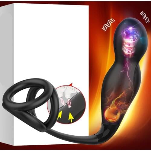 Vibrating Prostate Massager Anal Plug Waterproof Powerful Stimulation Anal Vibrator Butt Plug With Ring Sex Toys For Adults