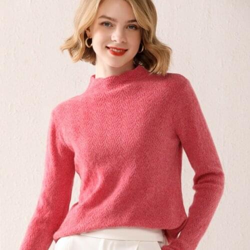 Autumn and winter womens knitted turtleneck cashmere sweater 2021 casual basic pullover thickened long-sleeved loose top