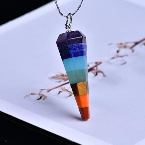 1PC Delicate natural crystal cone pendant crystal point guardian stone fashion couple decoration pendant necklace pendant