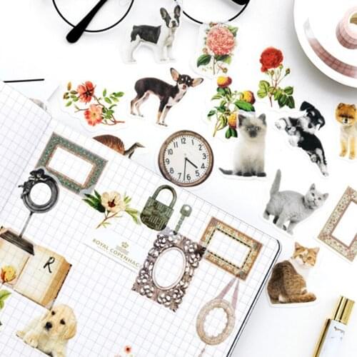 1pack/lot Vintage sticker Animal plant paper sticker packs Decorative Stickers Scrapbook DIY Diary Album Stick Label