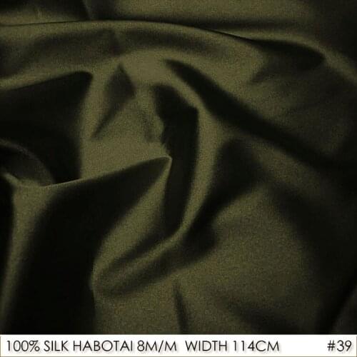 100% Natural SILK HABOTAI 8momme 114cm width for DIY Patchwork Silk Lining of Evening Dress Factory Direct No.39 Dark Armygreen