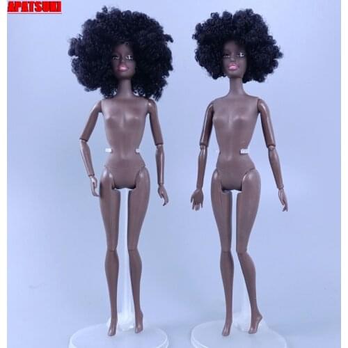 11.5" BJD Doll Movable Nude Naked Body 11 Jointed Body & Head With Black Short Curl Hair 1/6 Dolls Accessories Kids DIY Toys