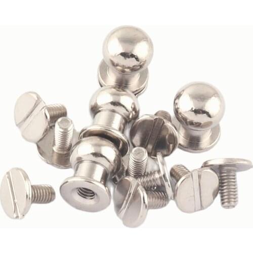 7*10mm Silver Screw Rivets Button Screw Back Studs Screw Studs For Purse Handbag Belt Leather Craft Round Head Screw Studs Rivet