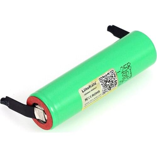 LiitoKala 3,7 V 18650 2500mAh battery INR1865025R 3,6 V discharge 20A dedicated power battery + DIY nickel sheet