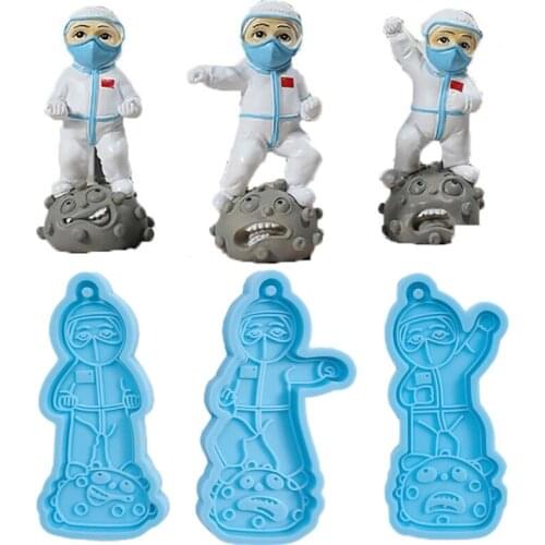 Angel in White Souvenir Keychain Epoxy Resin Mold Hanging Pendant Silicone Mould DIY Craft Jewelry Necklace Casting Tool