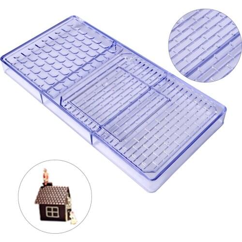 Free Shipping New Plastic Christmas House Shape Chocolate Mold DIY Bakeware Mould CC0031