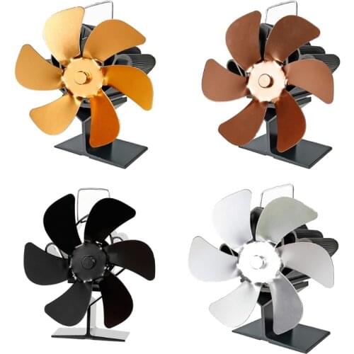 6 Blades Heat Powered Stove Fan Log Wood Burner Ecofan Quiet Fireplace Fan Fuel Saving Efficient Heat Distribution
