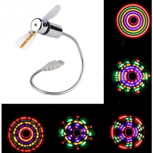 USB Fan Light, Flexible LED Mini Power USB Fan Gooseneck for CarHome Office PC Notebook(1Pc)