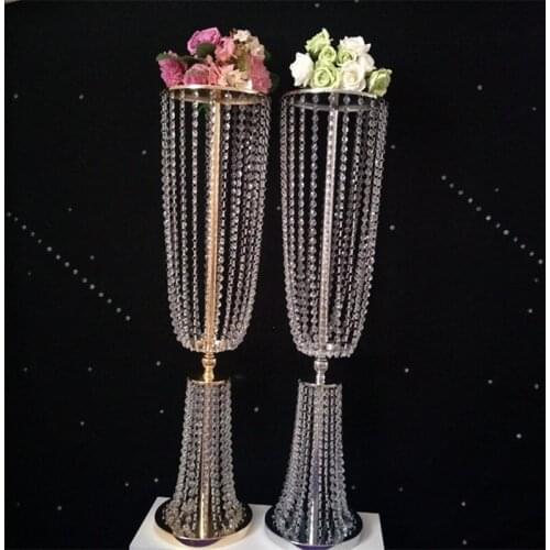 Hot sell free shipping Wedding Crystal Pillar Table Centerpiece Flower Stand Wedding Props