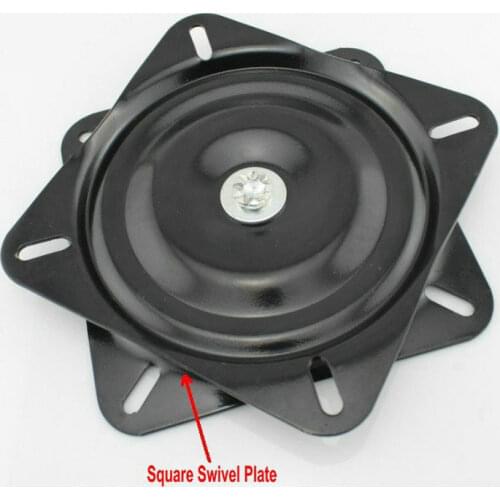 HQ SS06 6Inch(150MM) Black Lacquer Baked and Solid Steel Ball Bearing Swivel Plate, Turn Plate, Swivel Turntable
