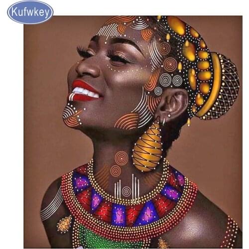 Full Square round 5D DIY Diamond Painting"Africa Women" Diamond Embroidery Cross Stitch Mosaic Rhinestone beauty Home Decor Gift