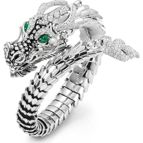 2021 New Exaggerated Dragon 925 Sterling Silver Men Ring Anniversary Gift Jewelry Wholesale Moonso