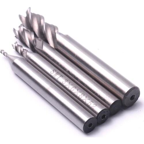 1Pcs 4 Types HSS 4 Flute Solid Coated End Mill Cutter Milling Tool 1.5x6mm 3x6mm 6x6mm 8x8mm Milling Cutter