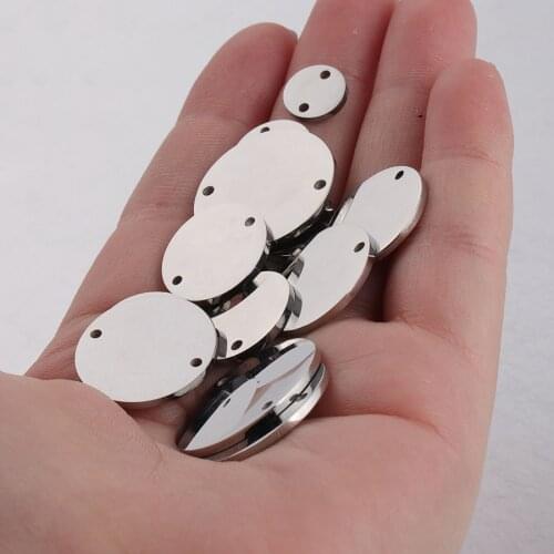 Fnixtar 20Pcs/Lot 8-25mm Mirror Polish Stainless Steel Stamping Blank Discs Connector Charms For DIY Jewelry Making Neckalce