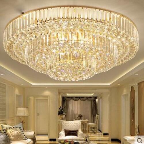 Living room lamp crystal lamp European ceiling lamp modern minimalist atmosphere home round led restaurant bedroom lamps led