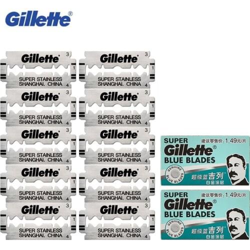 Shaving Razor Blades Gillette Super Blue Blades Men Stainless Steel double edge Shaver Blades 5 blades or 10 blades