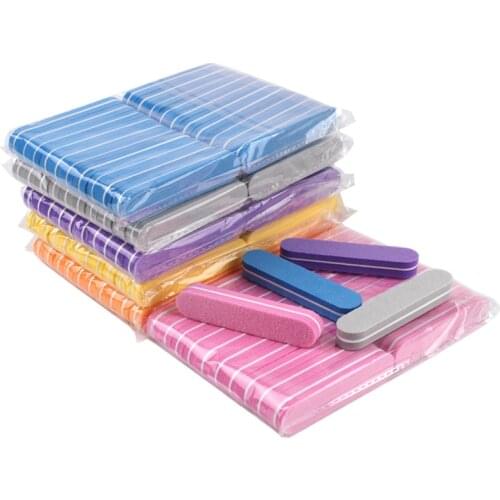 100pcs Mini Nail Sponge Nails Buffer Block Professional nagelvijl UV Gel Nail Polish Tools Colorful Sandpaper Files For Manicure