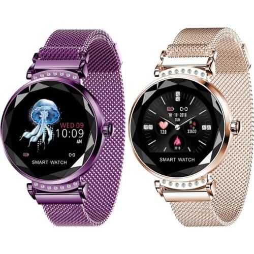Fashion Women H2 Smart Watch Heart Rate Blood Pressure Waterproof Sleep Monitor 3D Diamond Glass Lady Smartwatch