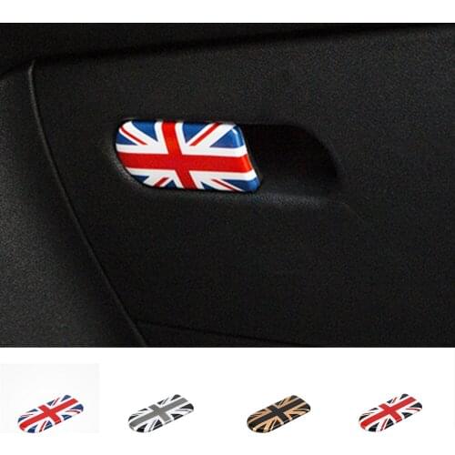 Union Jack Car Glove Box Sticker Decal For MINI Clubman COOPER S F55 F56 F57 F54 F60 Compartment Handle Sticker Pink Accessory