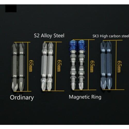 New 50pcs/set Electric Screwdriver Double-headed Cross-head Screw Driver Bit Set Bits Hex Shank Alloy Steel 65mm