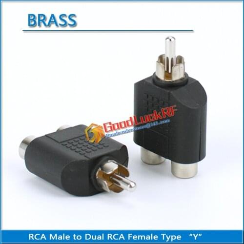 RCA Male to Dual RCA Female audio and video connection Type Y lotus three split RCA RF connector AV extension conversion