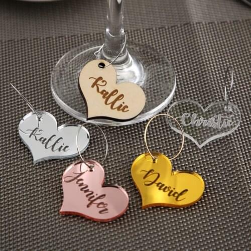 Personalized wine charms wedding guest wine tags birthday party wine tags anniversary party wine charm party guest favor