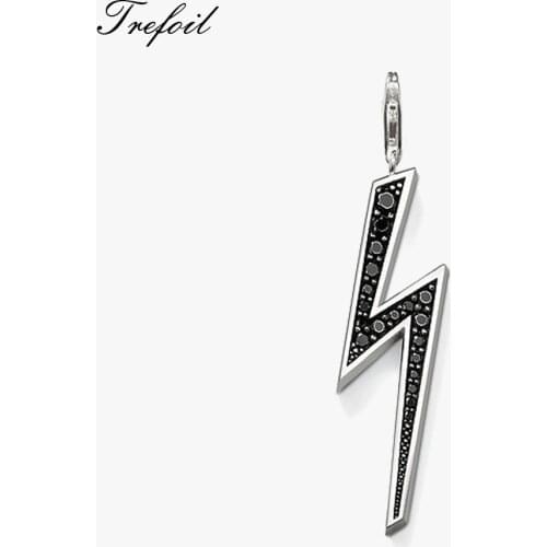 Lightning Bolt Pendants, Fashion Jewelry 925 Sterling Silver Trendy Gift For Women Men Boy Girls Fit Necklace 2018 New Hippie