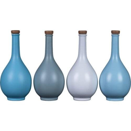 Portable Ceramics Hip Flask Personalized Small Antique Handmade Empty Bottle Household Fiole Plastique Daily Necessities EF50HF