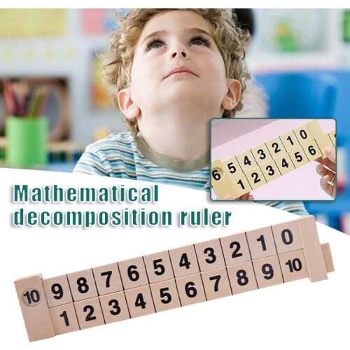 Early Educational Toy Wooden Math Arithmetic Ruler Scientific Gifts for Kids Children LBE