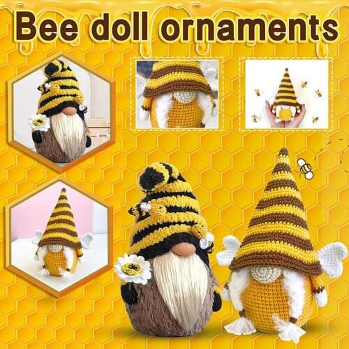 Bumble Bee Striped Gnome Scandinavian Tomte Nisse Swedish Honey Bee Elfs Home Decorations Hanging Ornament Doll Plush Doll