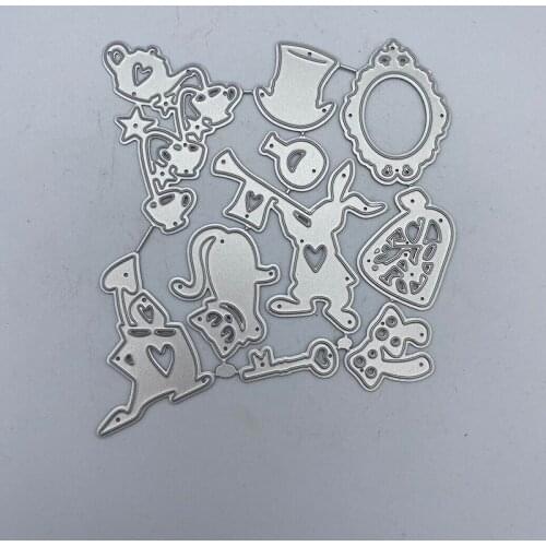 Metal Cutting Die Rabbit Cat Wonderland Scrapbook Album Paper Card Craft Embossing 2021 New
