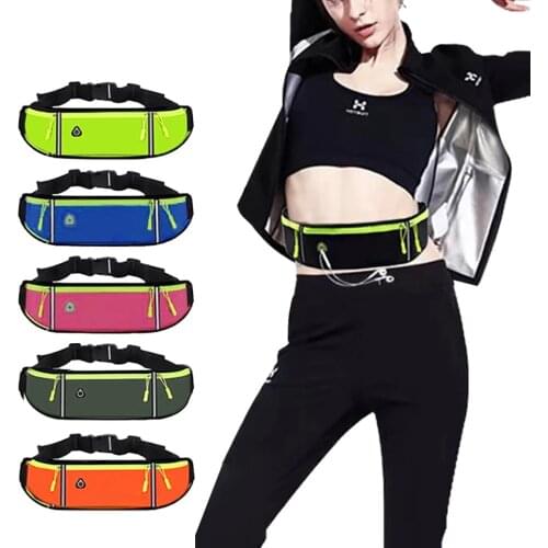 KoKossi Waterproof Running Waist Bag Canvas Sports Jogging Portable Outdoor Phone Holder Belt Bag Women Men Fitness Sport