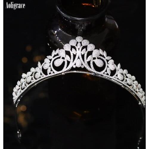 New Cubic Zirconia Bridal Tiaras and Crowns for Wedding Zircon CZ Fashion Pageant Hair Jewelry Accessories Party Prom Headpieces